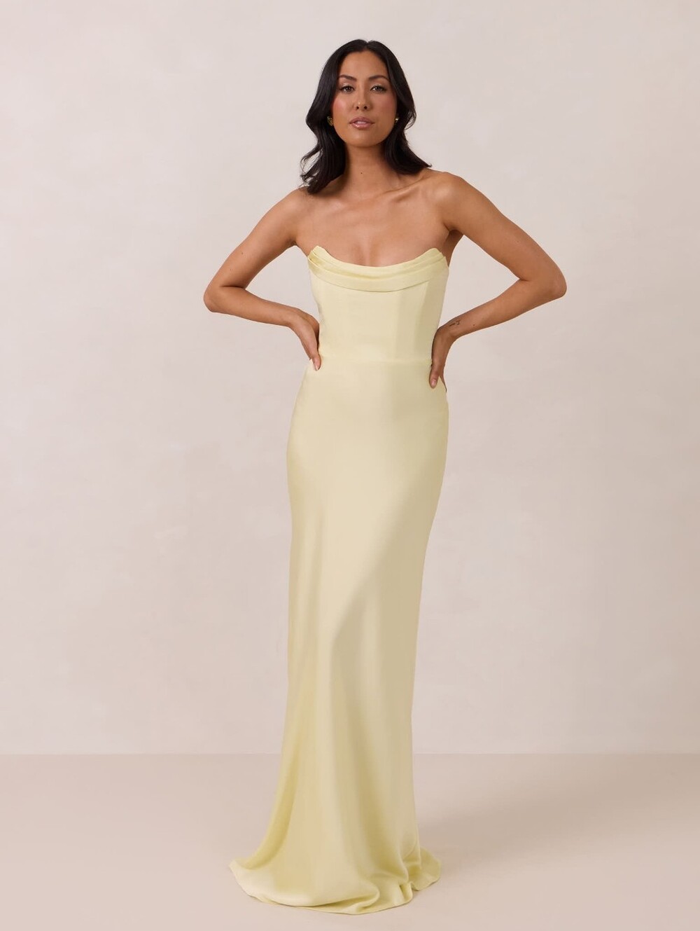 Park & Fifth Paloma Dress In Butter Satin